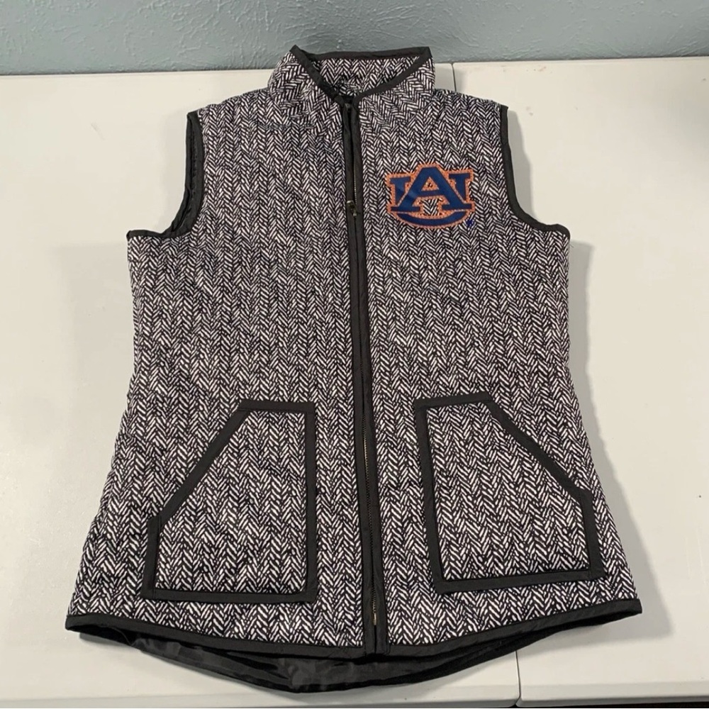 Women's Black and White Herringbone Vest GameDay Couture